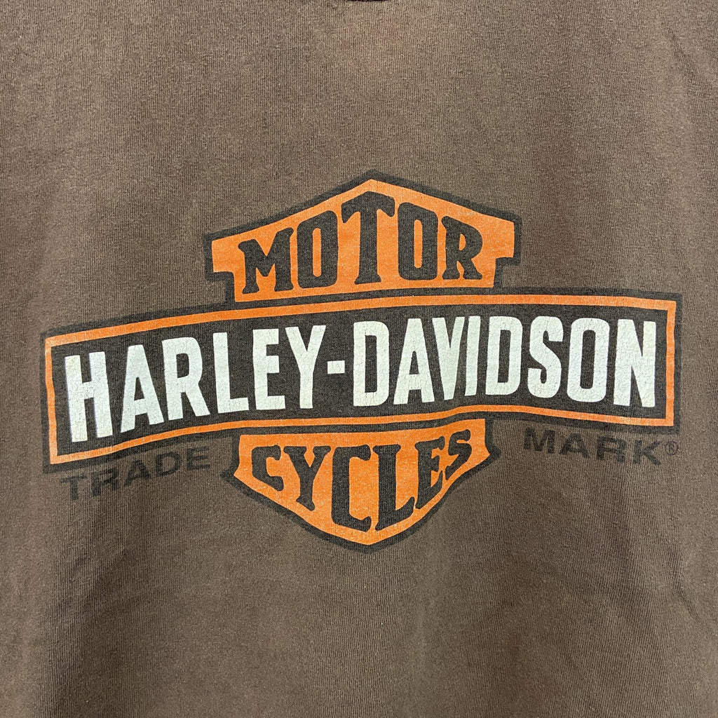 HARLEY DAVIDSON　ハーレーダビッドソン　半袖Tシャツ　茶色　ブラウン　Lサイズ