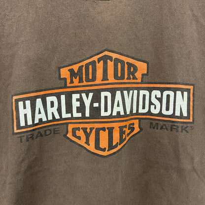 HARLEY DAVIDSON　ハーレーダビッドソン　半袖Tシャツ　茶色　ブラウン　Lサイズ
