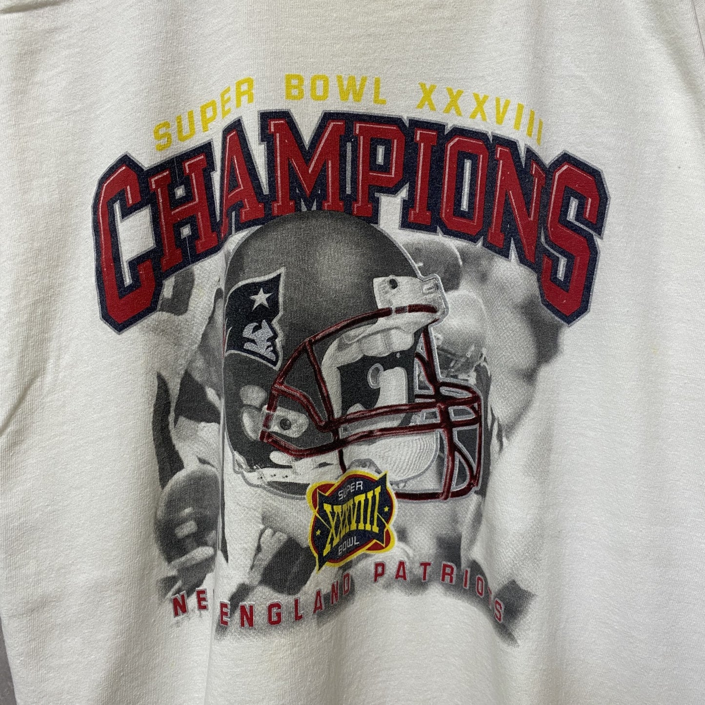 古着 used　NFL　Super Bowl　アメフト　半袖プリントTシャツ　白　ホワイト　レトロ　クルーネック　オーバーサイズ