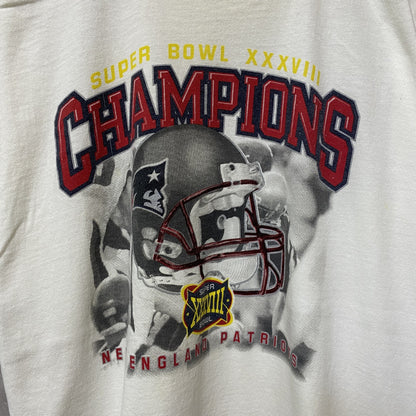 古着 used　NFL　Super Bowl　アメフト　半袖プリントTシャツ　白　ホワイト　レトロ　クルーネック　オーバーサイズ