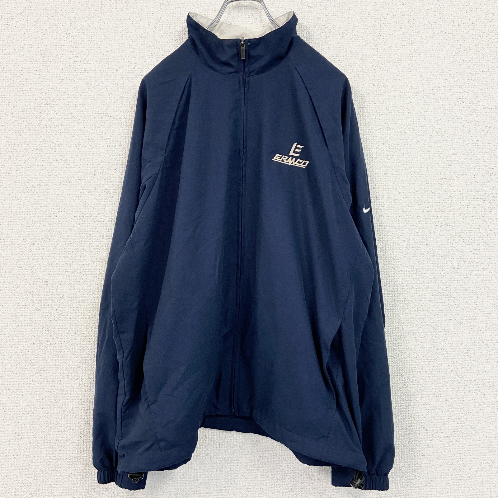 古着 used　NIKE GOLF　ナイキゴルフ　フルジップナイロンジャケット　紺　ネイビー　Lサイズ