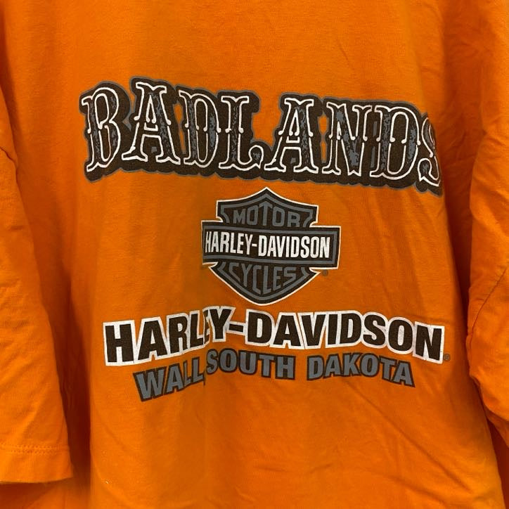 HARLEY DAVIDSON　ハーレーダビッドソン　半袖プリントTシャツ　オレンジ　2XLサイズ