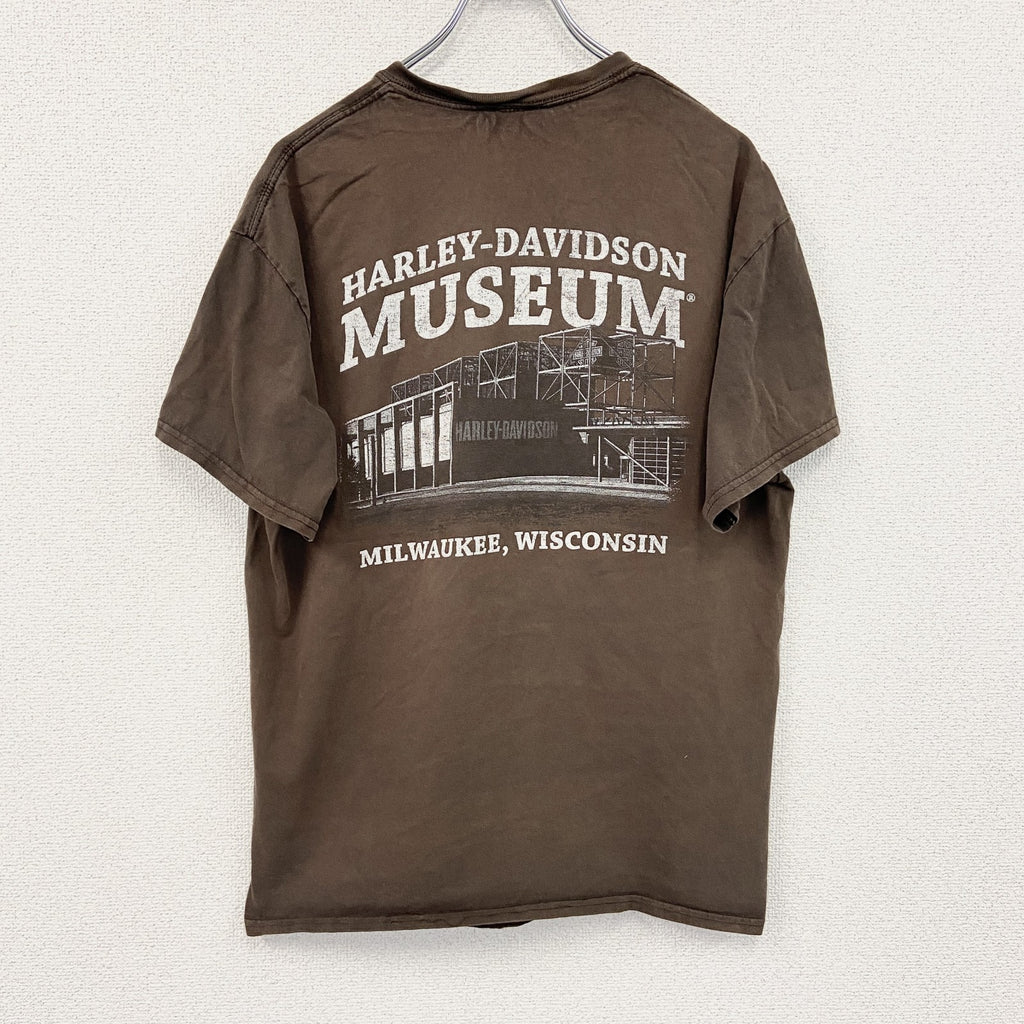 HARLEY DAVIDSON　ハーレーダビッドソン　半袖Tシャツ　茶色　ブラウン　Lサイズ