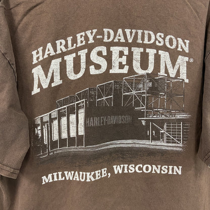 HARLEY DAVIDSON　ハーレーダビッドソン　半袖Tシャツ　茶色　ブラウン　Lサイズ