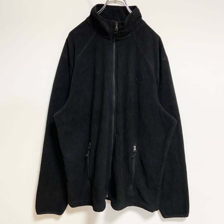古着 used　C9 by Champion　長袖ハイネックフリースジャケット　ワンポイント刺繍　黒　ビッグシルエット　XLサイズ