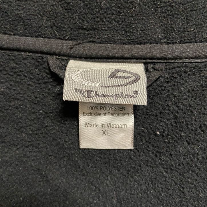 古着 used　C9 by Champion　長袖ハイネックフリースジャケット　ワンポイント刺繍　黒　ビッグシルエット　XLサイズ