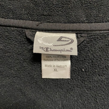 古着 used　C9 by Champion　長袖ハイネックフリースジャケット　ワンポイント刺繍　黒　ビッグシルエット　XLサイズ