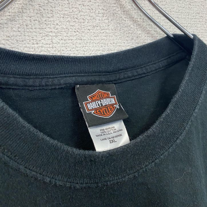 HARLEY DAVIDSON　ハーレーダビッドソン　半袖プリントTシャツ　黒　ブラック　2XLサイズ