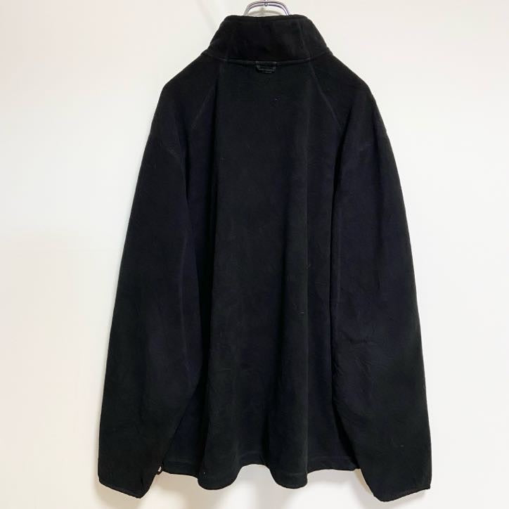 古着 used　C9 by Champion　長袖ハイネックフリースジャケット　ワンポイント刺繍　黒　ビッグシルエット　XLサイズ