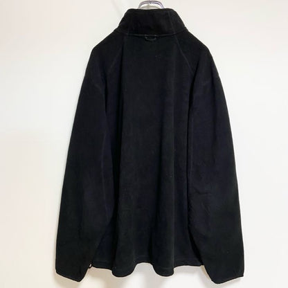 古着 used　C9 by Champion　長袖ハイネックフリースジャケット　ワンポイント刺繍　黒　ビッグシルエット　XLサイズ