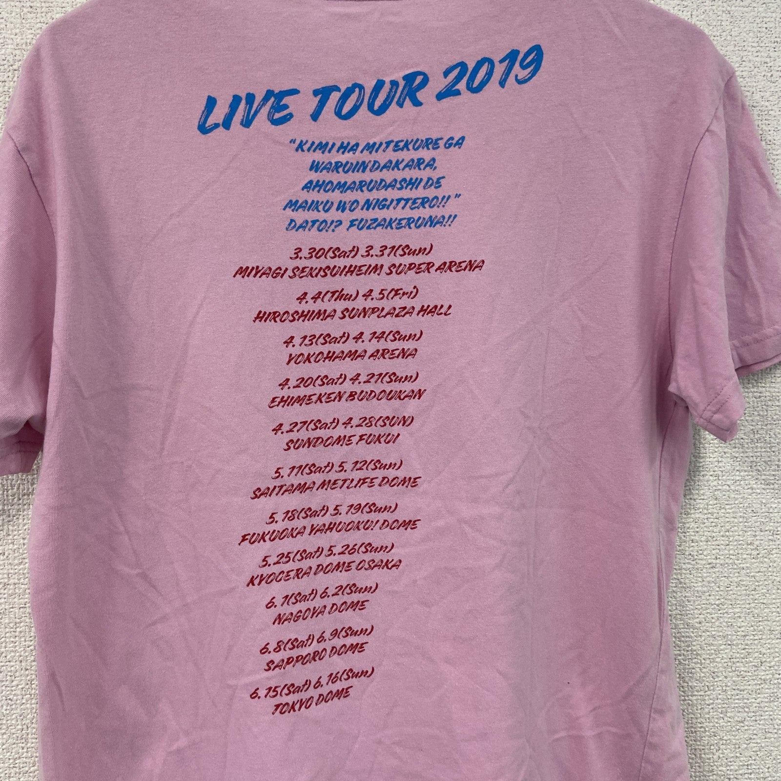 サザンオールスターズ LIVE TOUR 2019 　半袖プリントTシャツ　ピンク　Mサイズ