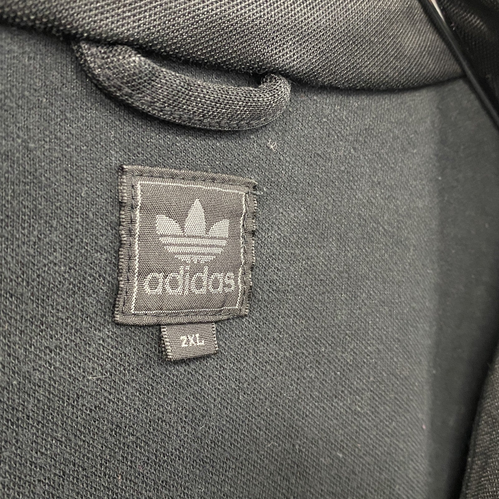 00s　adidas　アディダス　トラックジャケット/ジャージ　ヴィンテージ　黒　ブラック　2XLサイズ