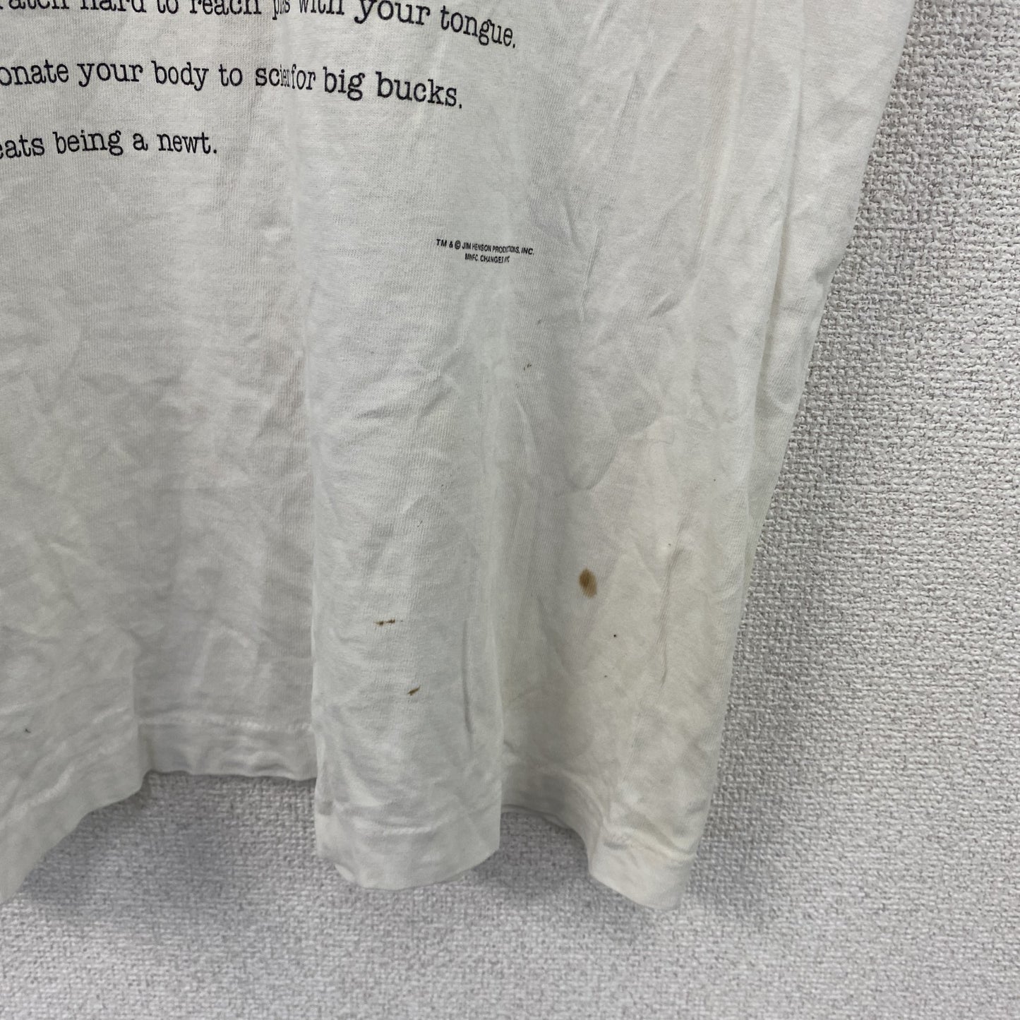 FRUIT OF THE LOOM　カーミット　半袖プリントTシャツ　シングルステッチ　白　ホワイト　Mサイズ