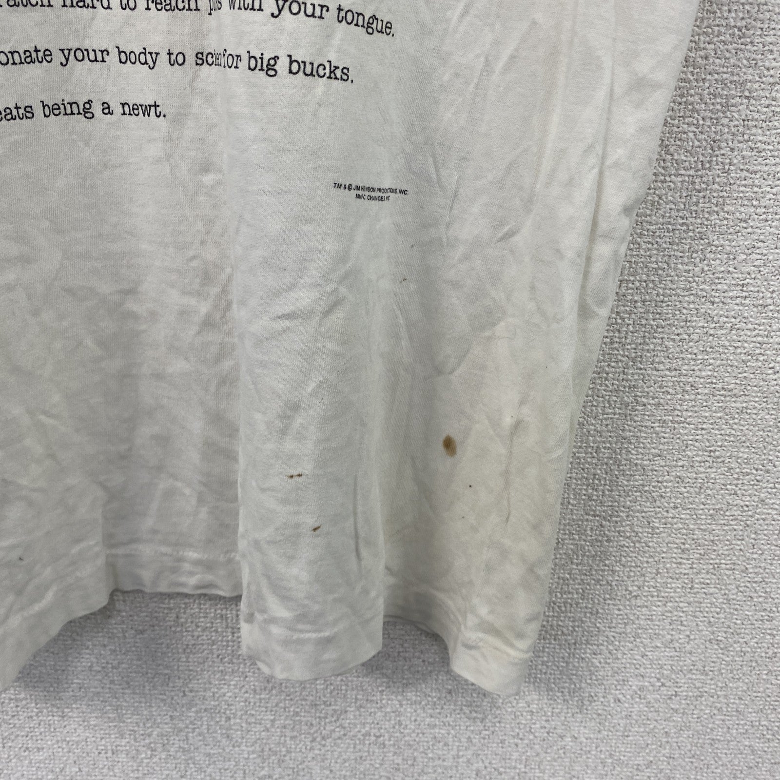 FRUIT OF THE LOOM　カーミット　半袖プリントTシャツ　シングルステッチ　白　ホワイト　Mサイズ