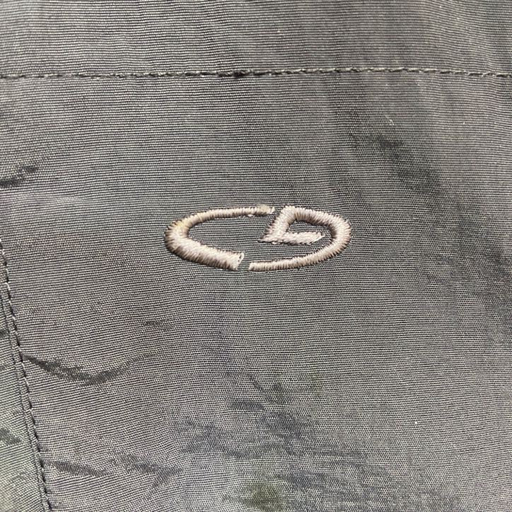 古着 used　C9　長袖異素材切替フリースジャケット　ワンポイントロゴ刺繍　ハイネック　緑　グリーン　グレー　秋冬服