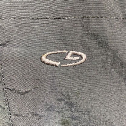 古着 used　C9　長袖異素材切替フリースジャケット　ワンポイントロゴ刺繍　ハイネック　緑　グリーン　グレー　秋冬服