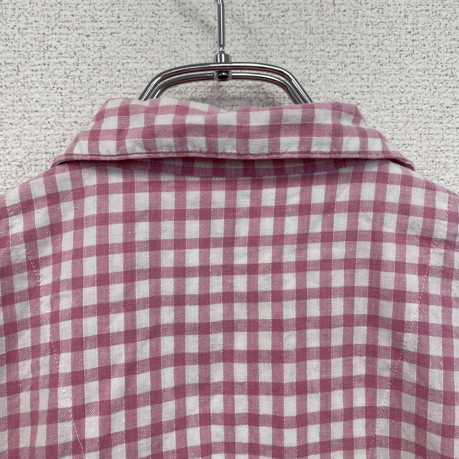 ～90s　Bireley's　バヤリース　半袖シャツ　オープンカラーシャツ　ギンガムチェック柄　ピンク　Mサイズ
