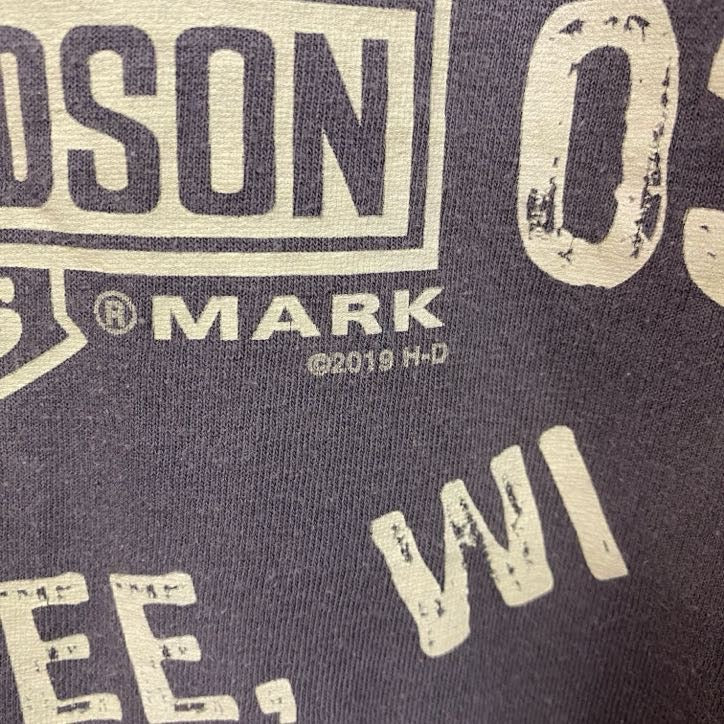 HARLEY DAVIDSON　ハーレーダビッドソン　半袖プリントTシャツ　灰色　グレー　2XLサイズ