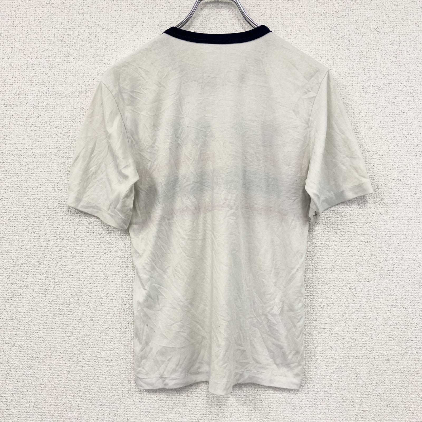 ～90s　Siam　THAILAND　半袖リンガーTシャツ　シングルステッチ　スーベニア　ヴィンテージ　白　ホワイト　Lサイズ