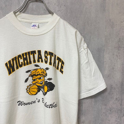 古着 used　RUSSELL ATHLETIC　WICHITA STATE　ラッセル　半袖カレッジプリントTシャツ　白　ホワイト
