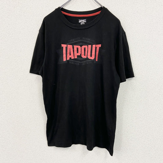 TAPOUT　タップアウト　半袖プリントTシャツ　黒　ブラック　Mサイズ