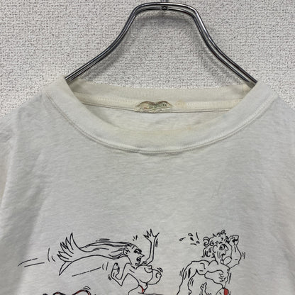 90s　PARADIES　半袖プリントTシャツ　エロT　ヴィンテージ　白　ホワイト　