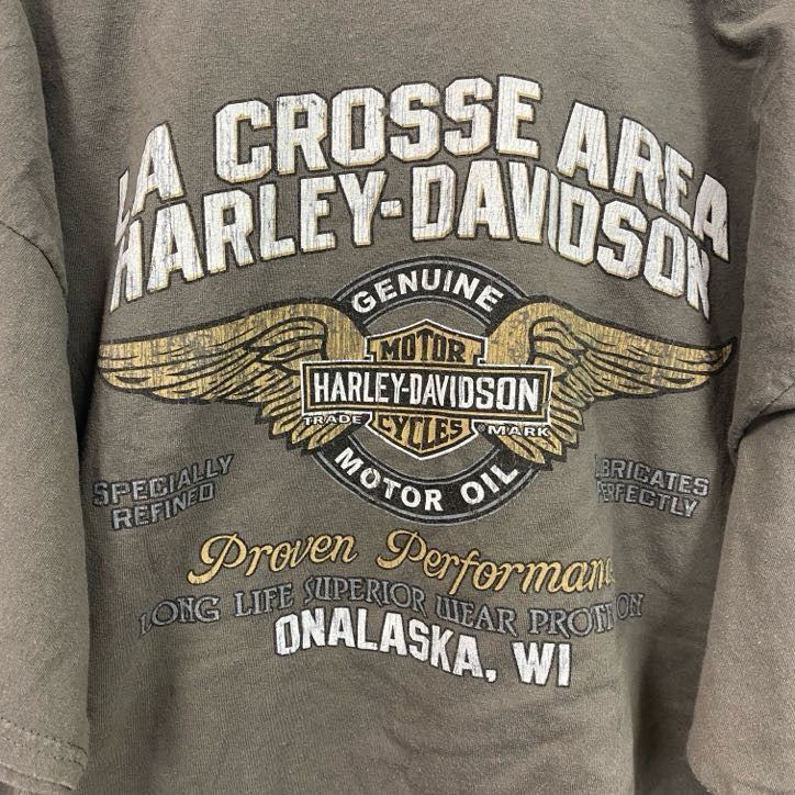 HARLEY DAVIDSON　ハーレーダビッドソン　半袖プリントTシャツ　灰色　グレー　2XLサイズ