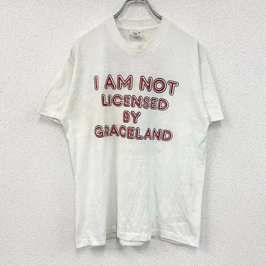 80s～　Selec-T　エリザベスⅡ世　半袖Tシャツ　メッセージT　シングルステッチ　ヴィンテージ　白　ホワイト　XLサイズ