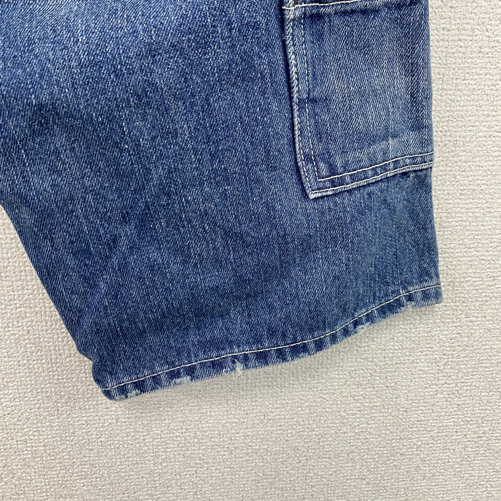 Levi’s　リーバイス　503　デニムハーフペインターパンツ/ジーンズ　鬼ヒゲ　縦落ち　フェード　ジップフライ　インディゴ　W32サイズ
