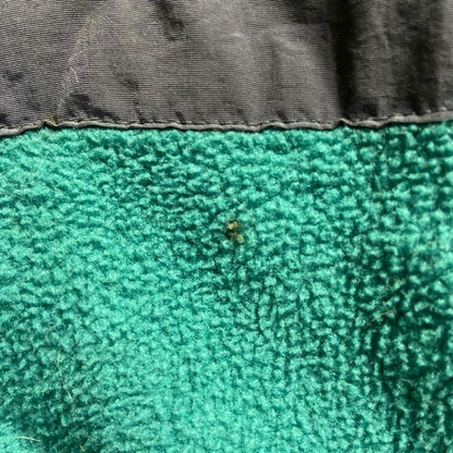 古着 used　C9　長袖異素材切替フリースジャケット　ワンポイントロゴ刺繍　ハイネック　緑　グリーン　グレー　秋冬服