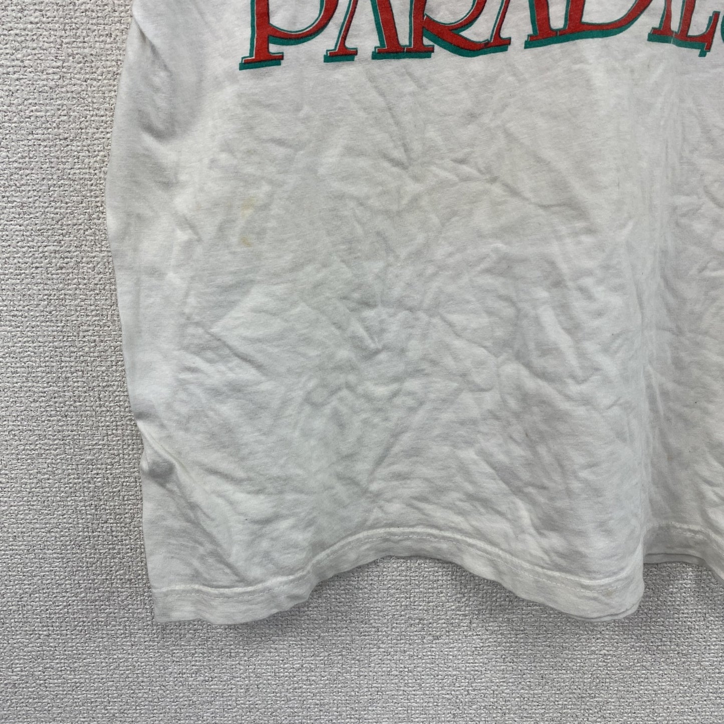 90s　PARADIES　半袖プリントTシャツ　エロT　ヴィンテージ　白　ホワイト　
