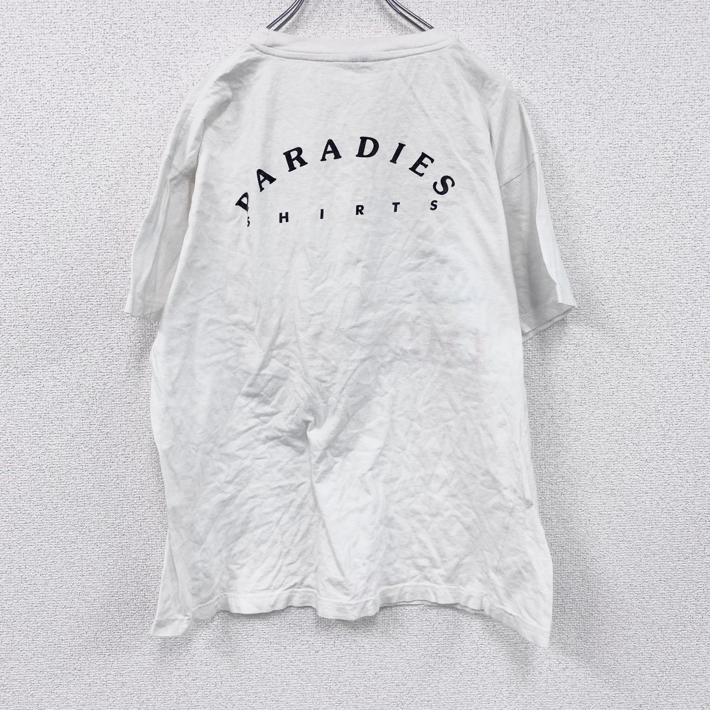 90s　PARADIES　半袖プリントTシャツ　エロT　ヴィンテージ　白　ホワイト　