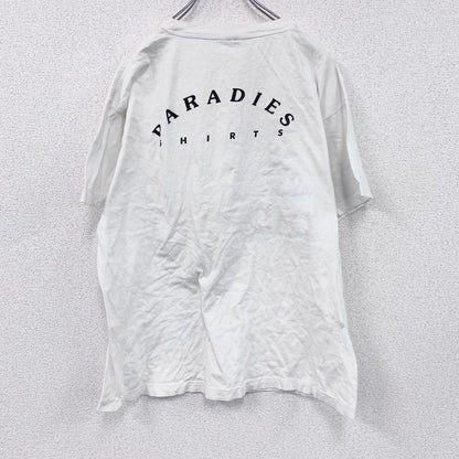 90s　PARADIES　半袖プリントTシャツ　エロT　ヴィンテージ　白　ホワイト　