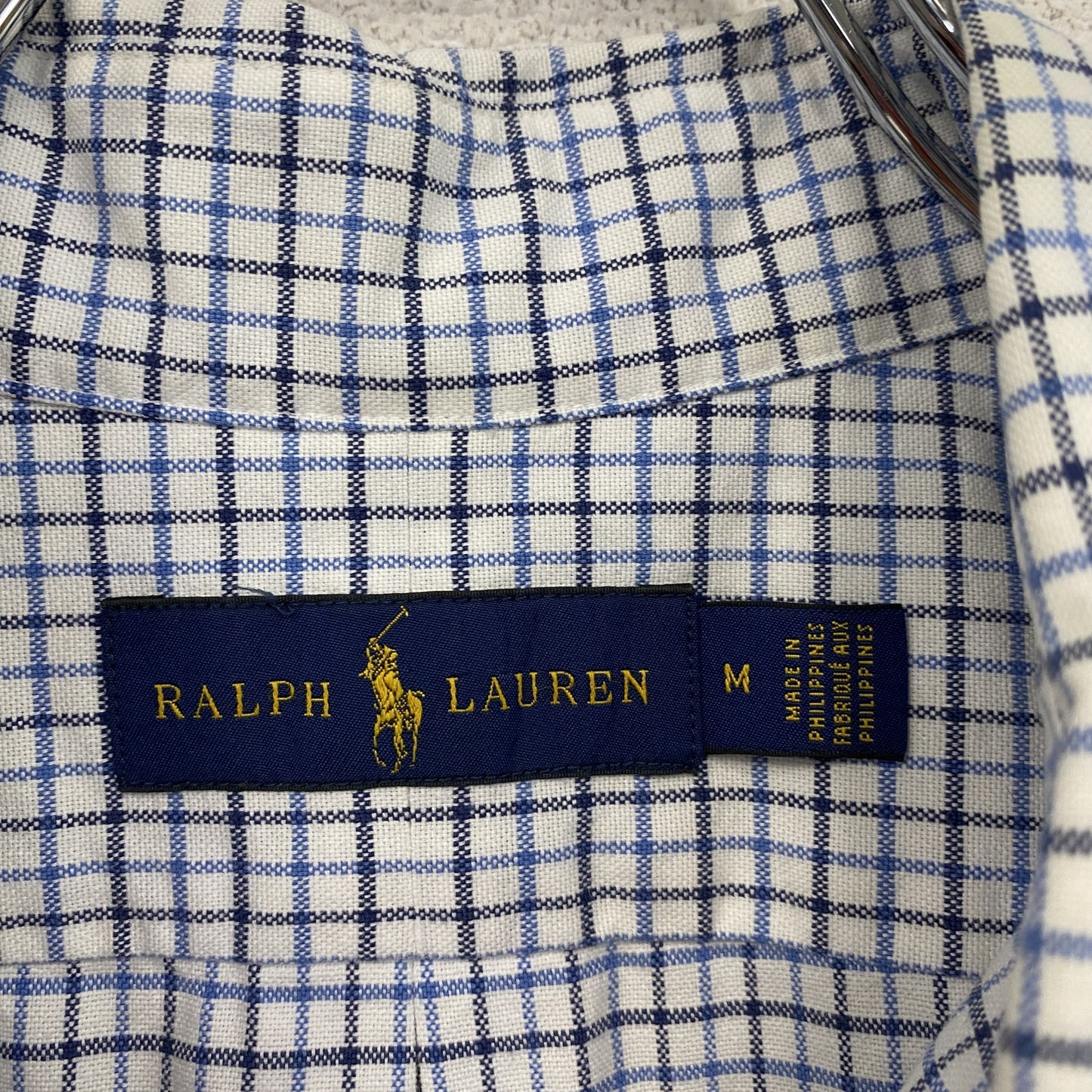 Ralph Lauren　ラルフローレン　長袖シャツ　ボタンダウンシャツ　チェック柄　ブルー　Mサイズ
