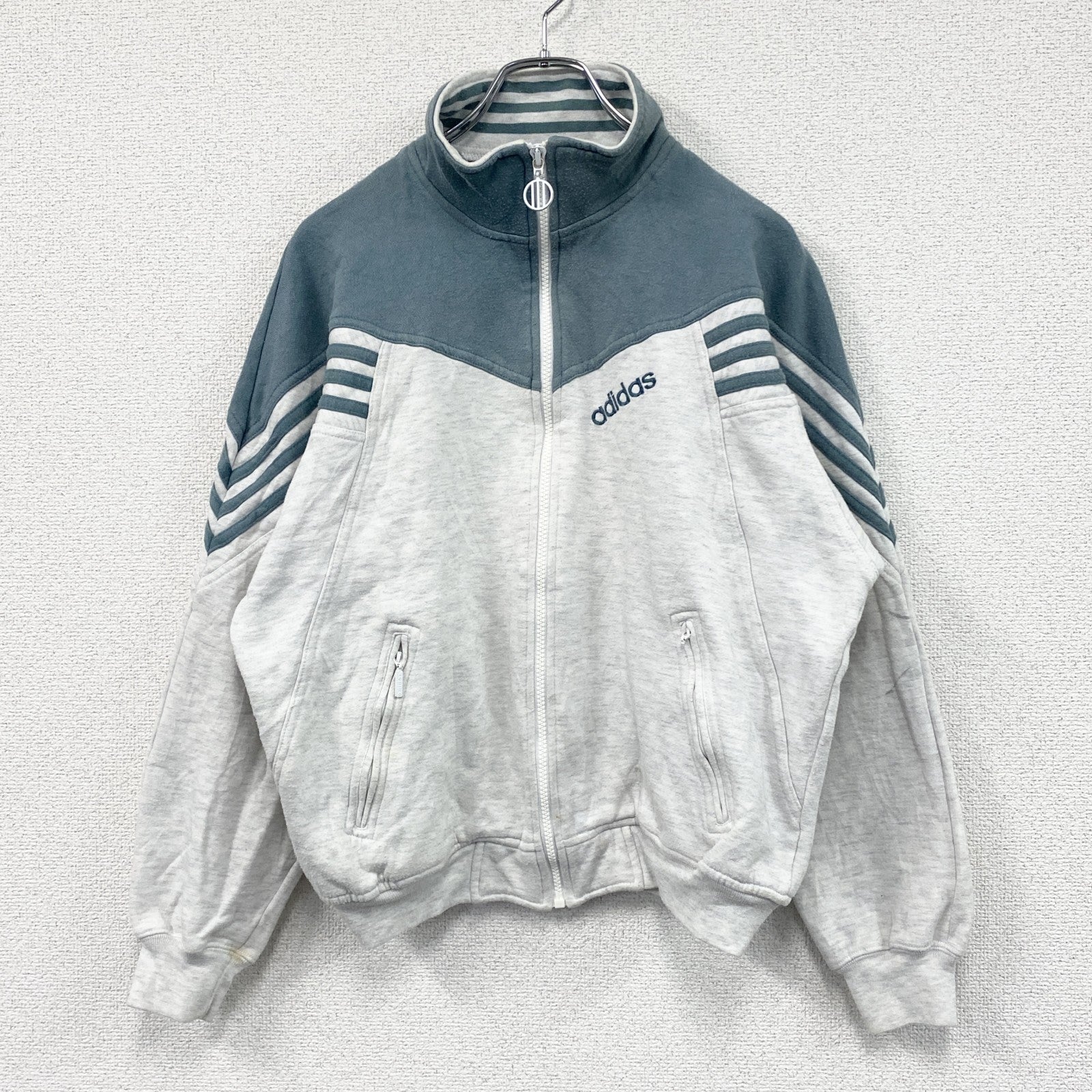 80s～　adidas　アディダス　スウェットトラックジャケット/ジャージ　ヴィンテージ　グレー　168サイズ