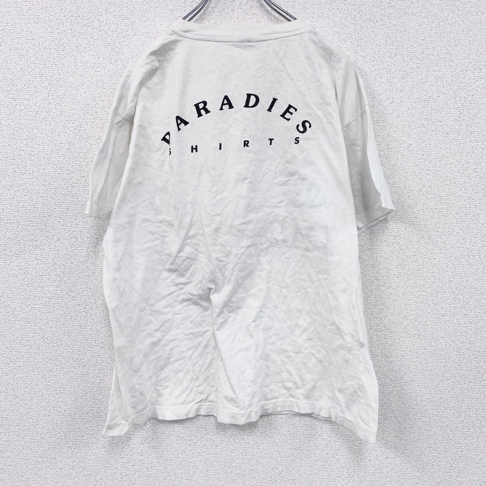 90s　PARADIES　半袖プリントTシャツ　エロT　ヴィンテージ　白　ホワイト　
