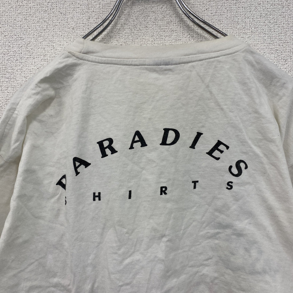 90s　PARADIES　半袖プリントTシャツ　エロT　ヴィンテージ　白　ホワイト　