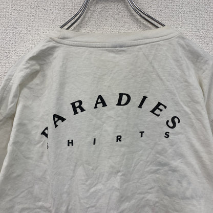 90s　PARADIES　半袖プリントTシャツ　エロT　ヴィンテージ　白　ホワイト　