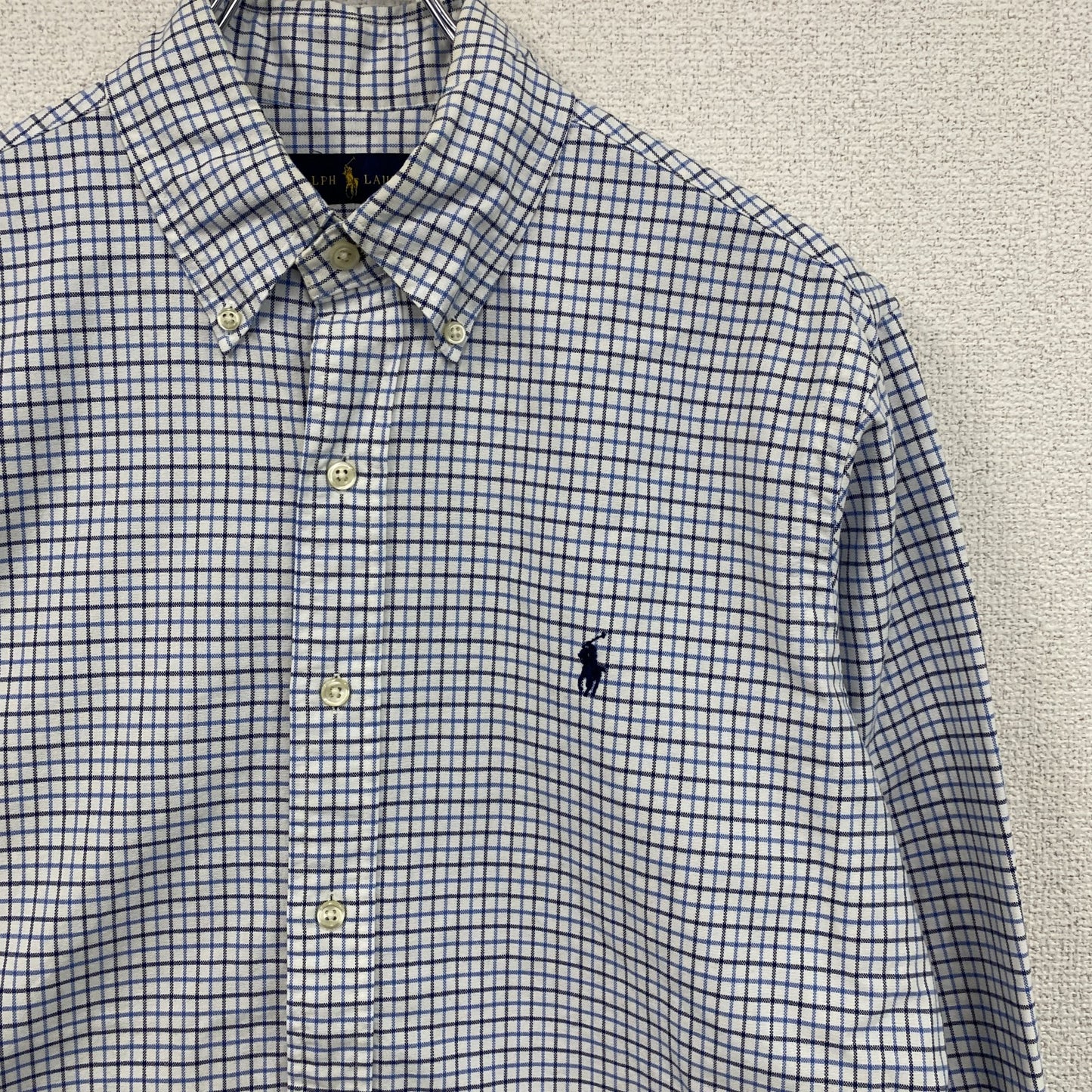 Ralph Lauren　ラルフローレン　長袖シャツ　ボタンダウンシャツ　チェック柄　ブルー　Mサイズ