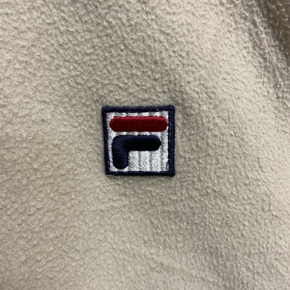 FILA　フィラ　ハーフジップフリースジャケット/ボアジャケット　ワンポイント　刺繍ロゴ　アイボリー　Mサイズ