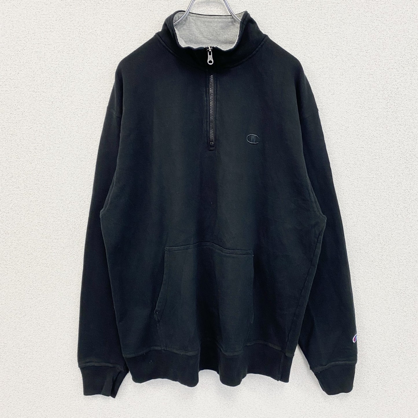 champion　チャンピオン　ハーフジップスウェット/トレーナー　黒　ブラック　2XLサイズ