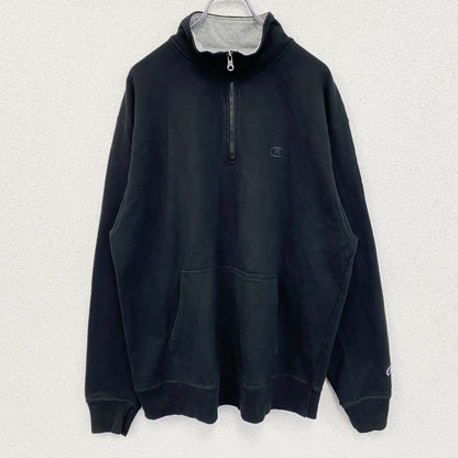 champion　チャンピオン　ハーフジップスウェット/トレーナー　黒　ブラック　2XLサイズ