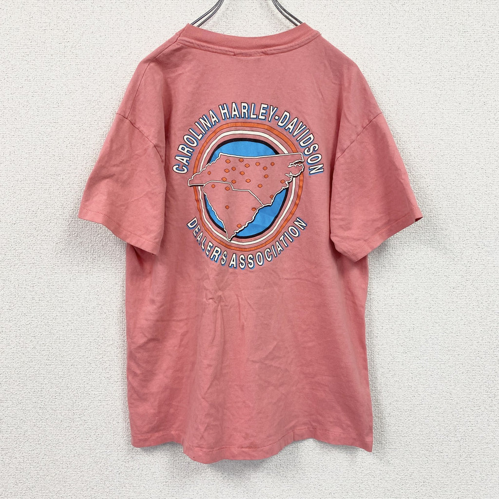 HARLEY DAVIDSON　ハーレーダビッドソン　半袖プリントTシャツ　ピンク　Lサイズ