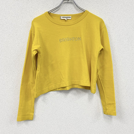 SONIA RYKIEL　ソニアリキエル　コットンニットセーター　ビジュー　黄色　イエロー　Mサイズ