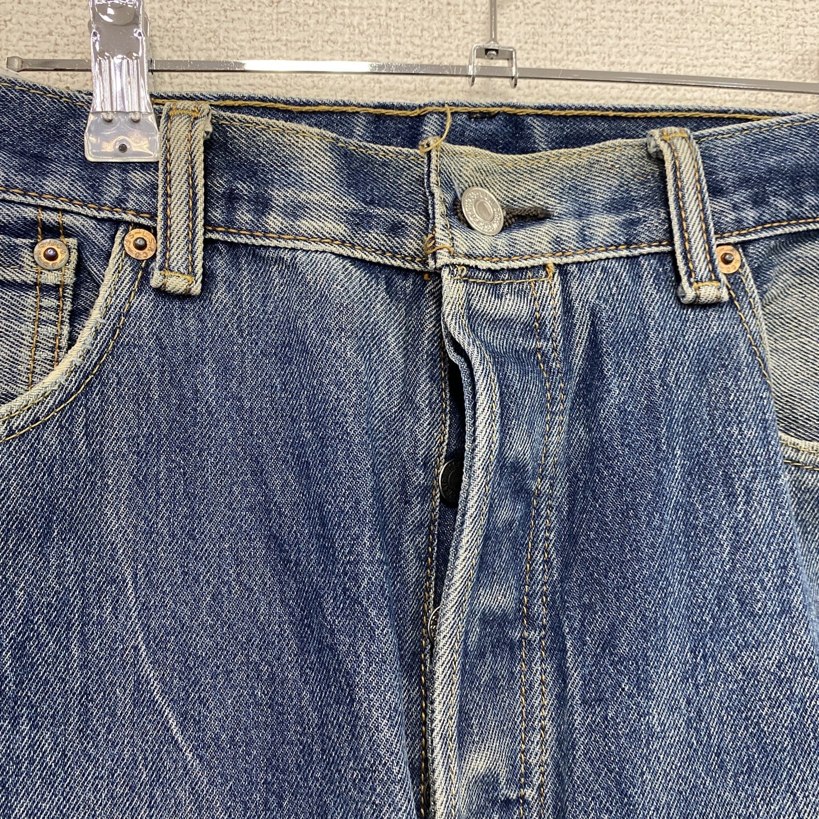 Levi’s　リーバイス　501　デニムパンツ/ジーンズ　ボタンフライ　縦落ち　鬼ヒゲ　フェード　インディゴ　W36サイズ