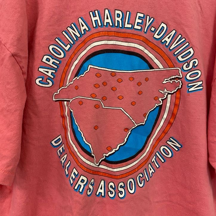 HARLEY DAVIDSON　ハーレーダビッドソン　半袖プリントTシャツ　ピンク　Lサイズ