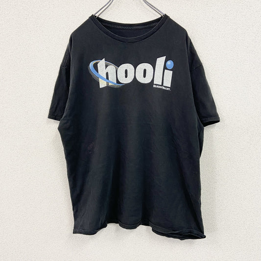 半袖プリントTシャツ　ムービーT　hooli　シリコンバレー　テック企業　黒　ブラック
