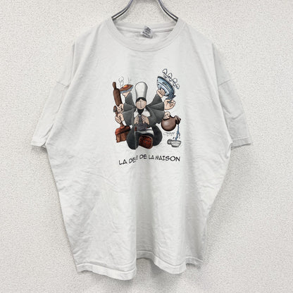 Mam'Goudig　マム・グディグ　半袖プリントキャラクターTシャツ　多機能な家庭の女神　コワフ　白　ホワイト　2XLサイズ