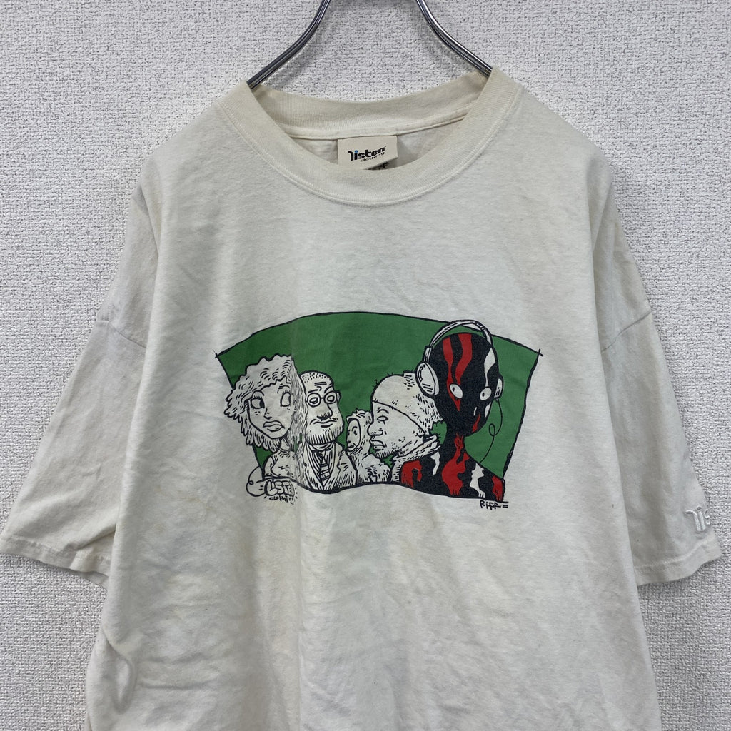 ～00s　listen　ア・トライブ・コールド・クエスト　半袖プリントTシャツ　ラップT　ホワイト　2XLサイズ　