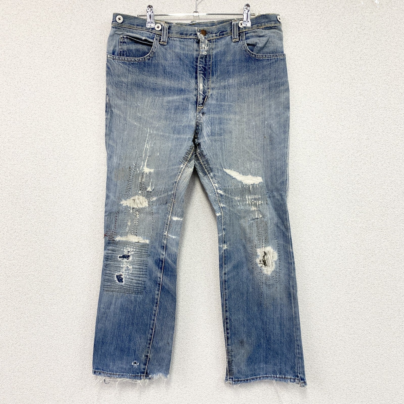 ELJOHN　エルジョン　ダメージデニムパンツ/ジーンズ　縦落ち　フェード　ジップフライ　インディゴ